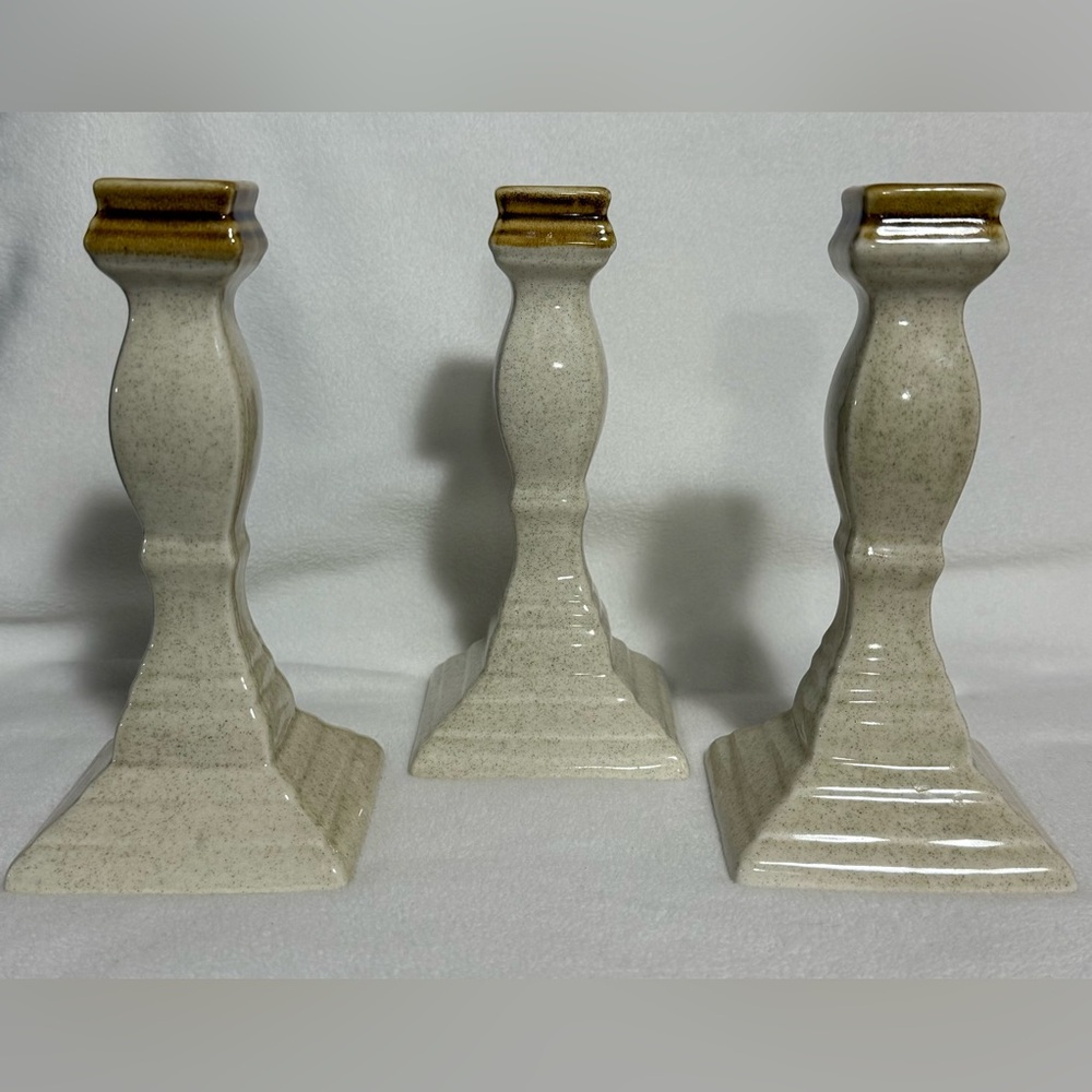 Mikasa - Set of 3 Vintage ‘70s Garden Club Ceramic Candlesticks Made in Japan
